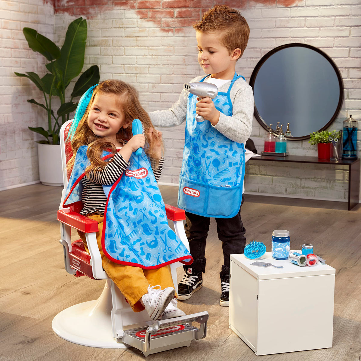 Little Tikes Style Station working blow dryer for authentic salon airflow.