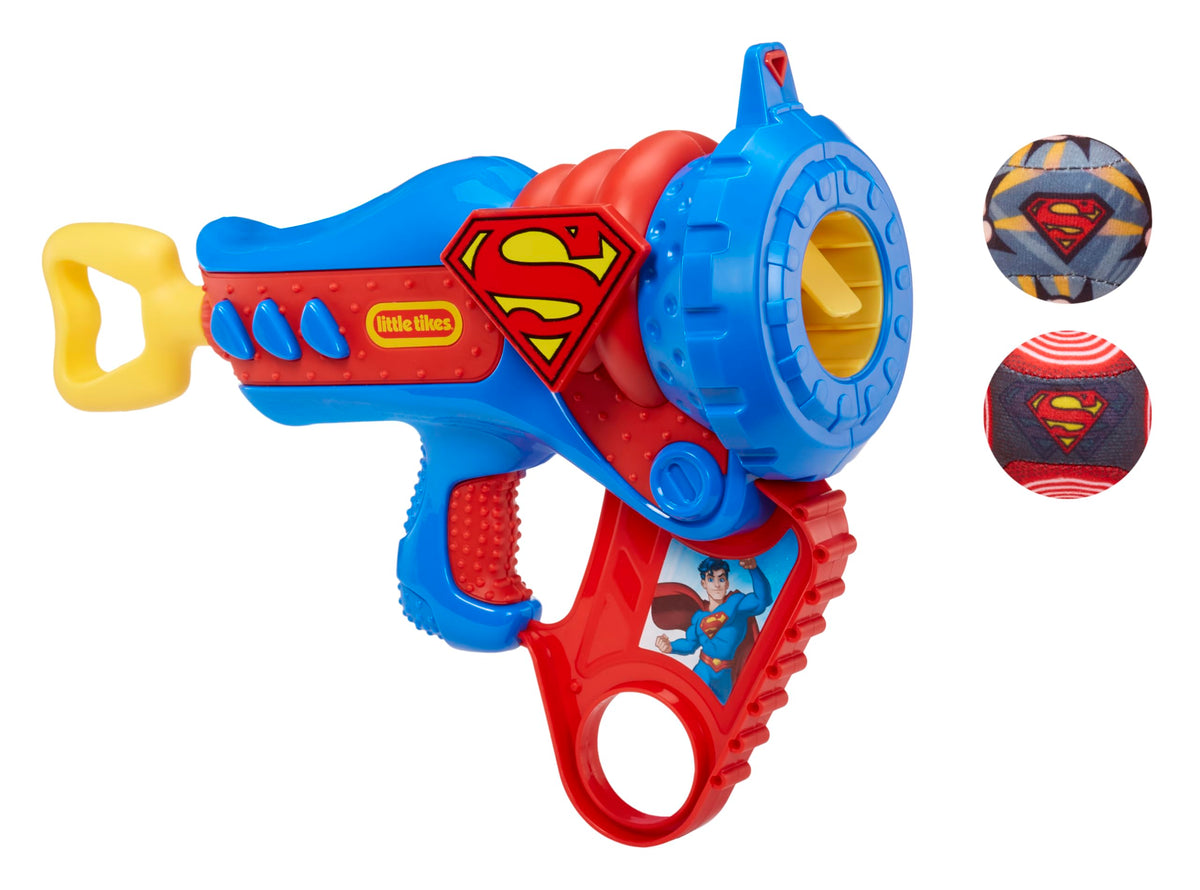 Little Tikes Superman Boom Blaster front view showing the front loading action for easy use