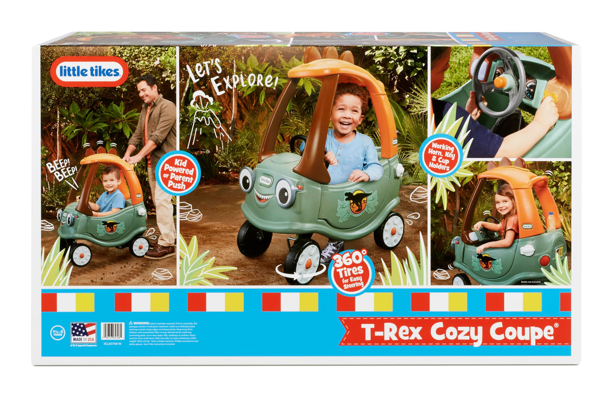 Little Tikes T-Rex Cozy Coupe removable floorboard for growing independence