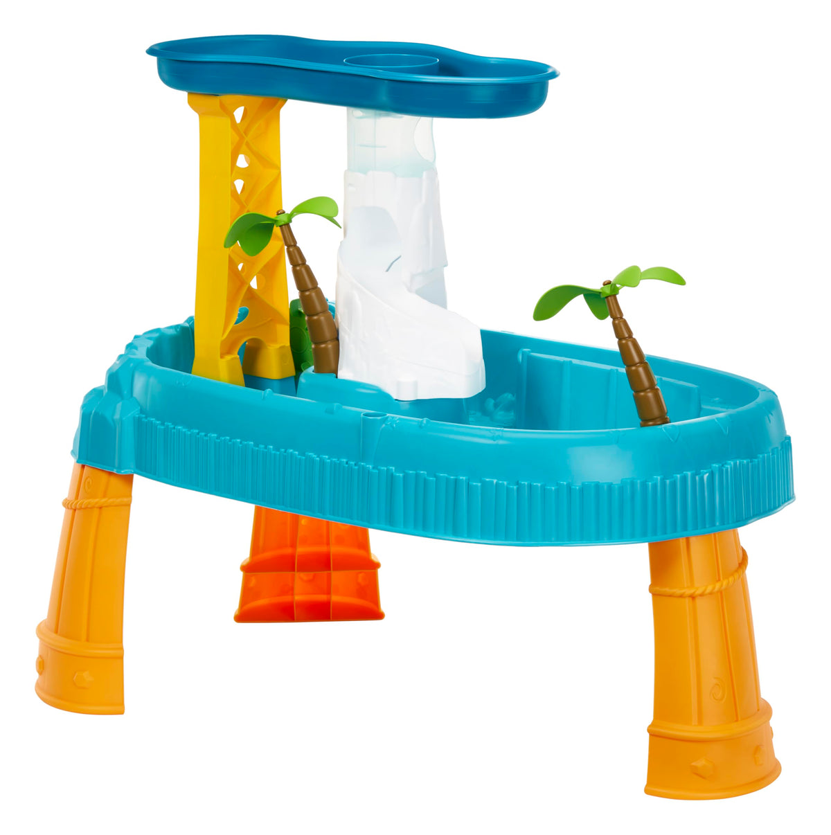 Little Tikes Waterfall Island Water Table top waterfall invites cooperative water play.