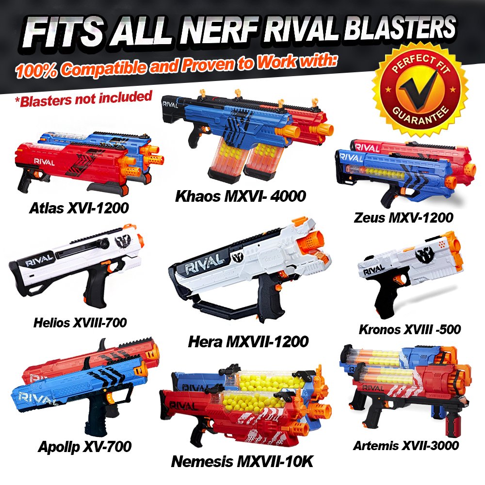 Little Valentine yellow Nerf Rival rounds pack for high-velocity play.
