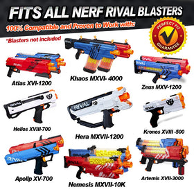 Little Valentine yellow Nerf Rival rounds pack for high-velocity play.
