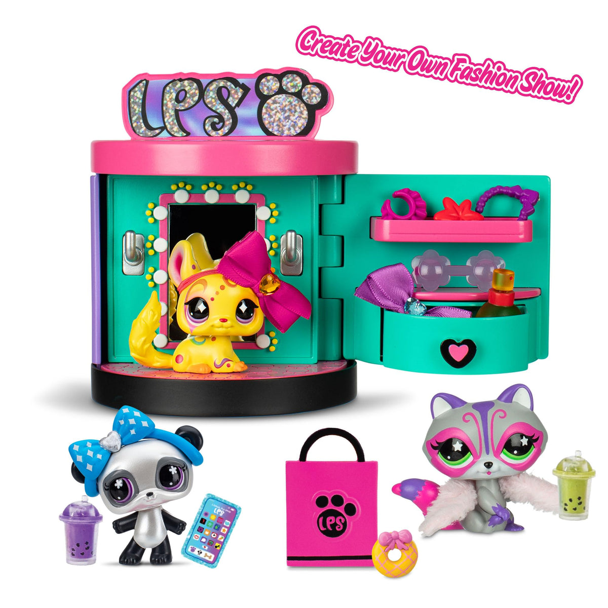 Littlest Pet Shop compact boutique design folds for storage and travel.