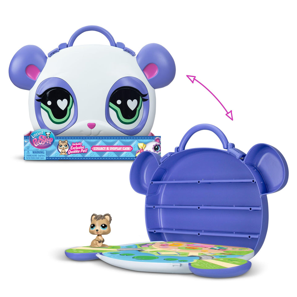 Littlest Pet Shop carry case with exclusive Quokka for on-the-go display.