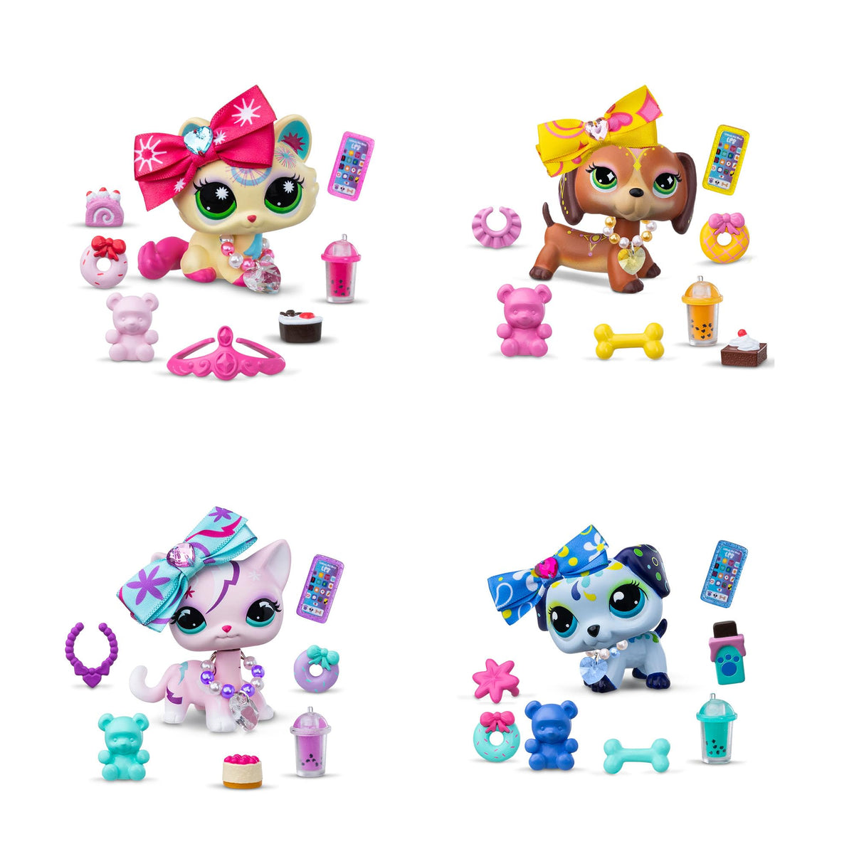 Littlest Pet Shop deluxe bobblin pets set with expressive eyes and premium deco