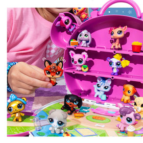 Fold-out playscape opens for mini adventures with Littlest Pet Shop