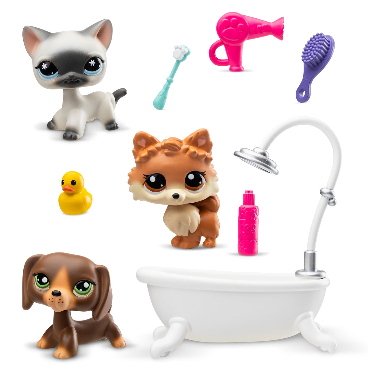 Littlest Pet Shop Pomeranian bobble head inspires bright spa play and collection.