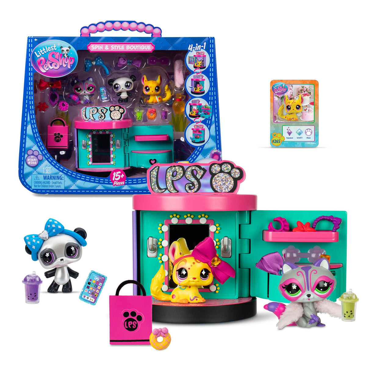 Littlest Pet Shop panda bobble head with pearlescent finish for display and play.