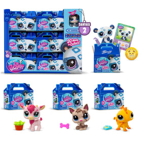 Littlest Pet Shop Pet Surprise Display with all 18 pets for display and trade.