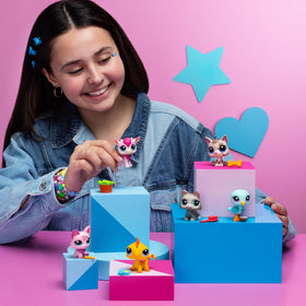 Littlest Pet Shop collector card reveals pet personality and rarity.