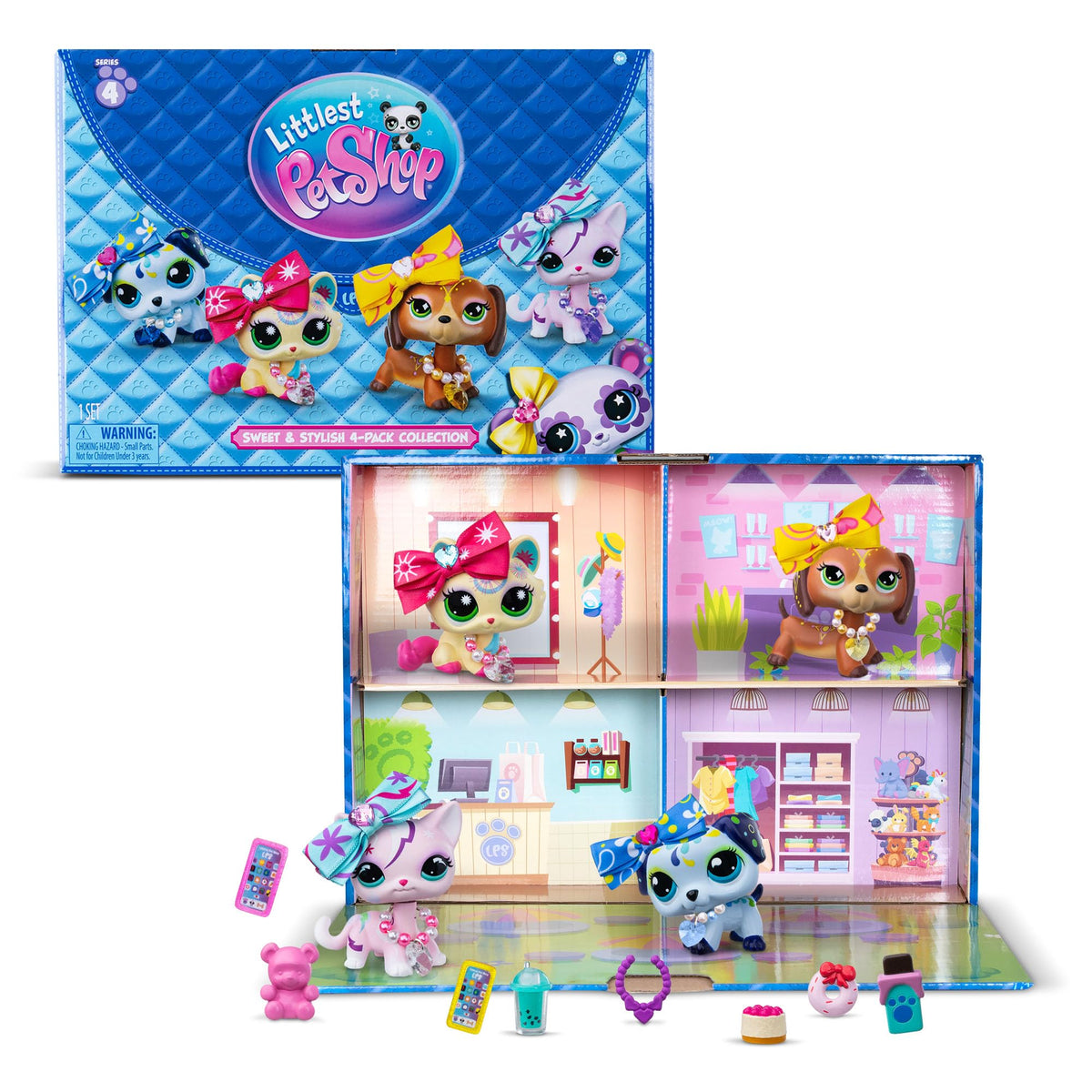 Littlest Pet Shop Sweet & Stylish Bundle Series 4 figures ready for imaginative play
