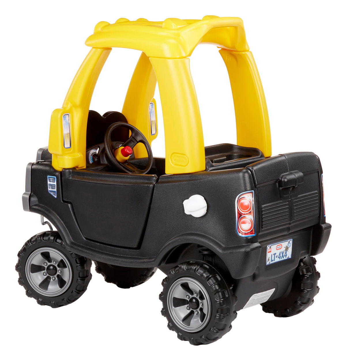 Little Tikes Cozy Truck Ride-On Black removable floor board protects feet during guided rides