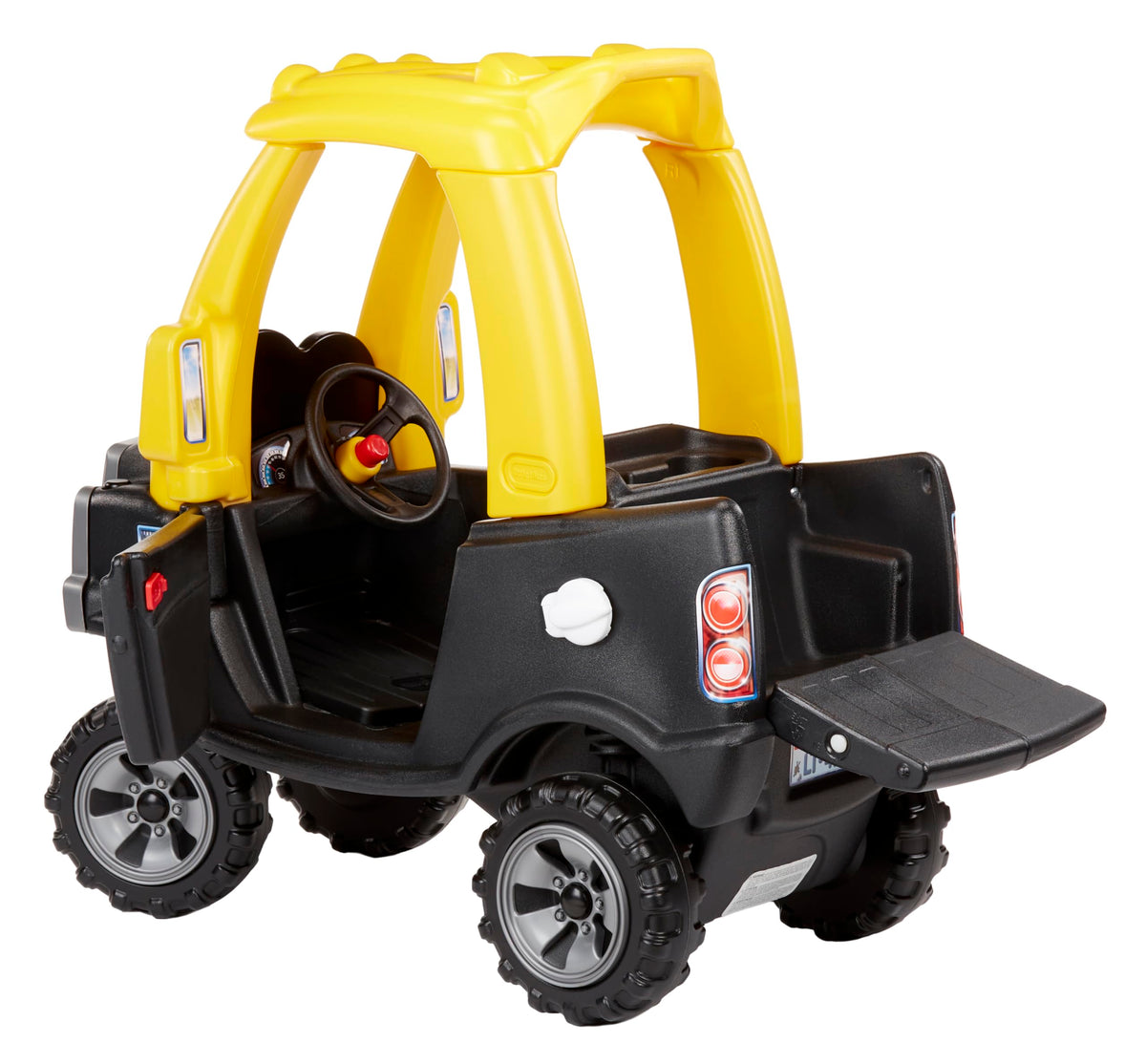 Little Tikes Cozy Truck Ride-On Black steering wheel horn adds authentic pretend driving