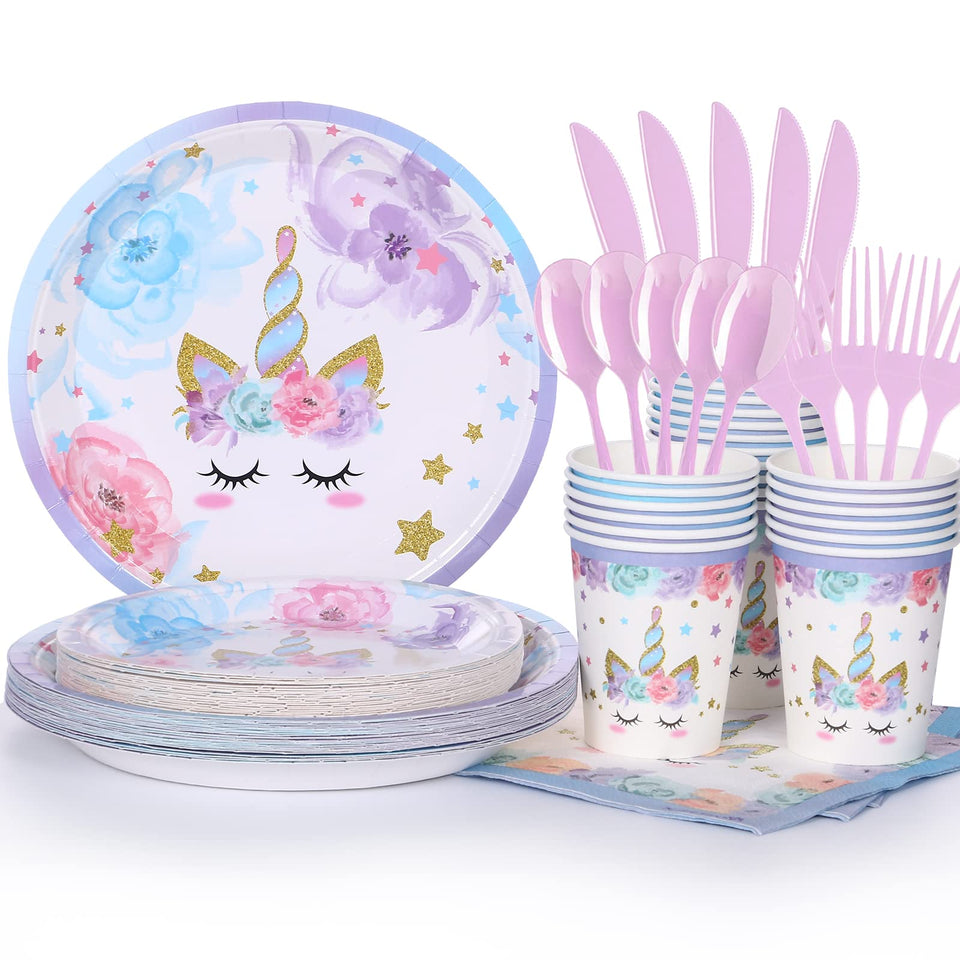 LIUGUSUN unicorn birthday plates for a festive kid celebration