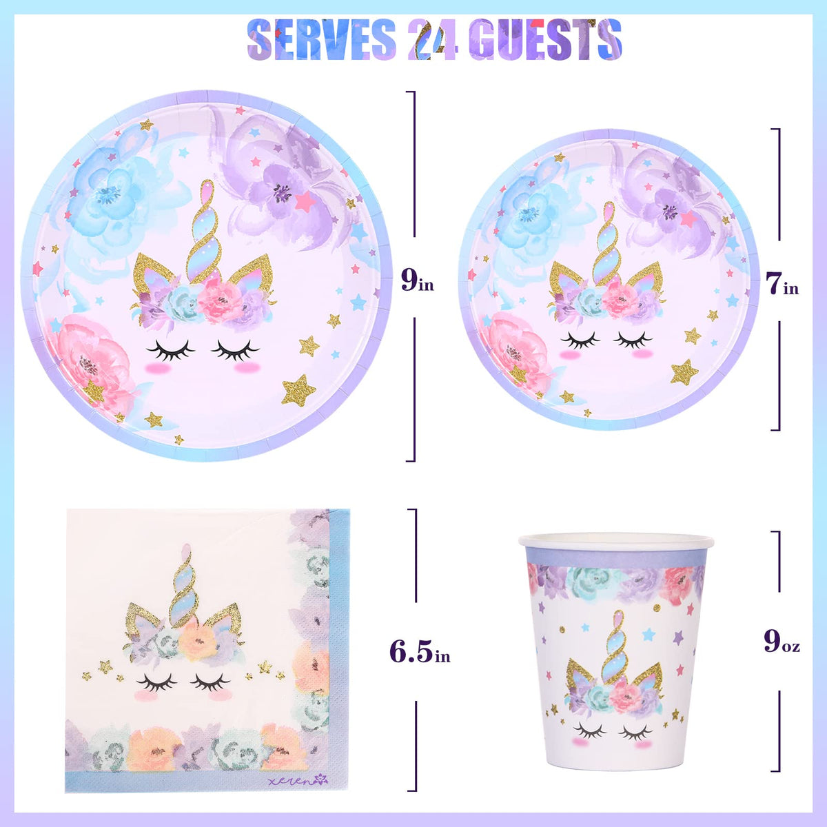 LIUGUSUN unicorn dessert plates 7-inch for easy servings