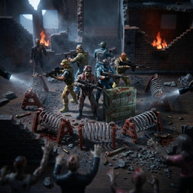 LIVELYOU zombie figures with weapons for dramatic scenes.