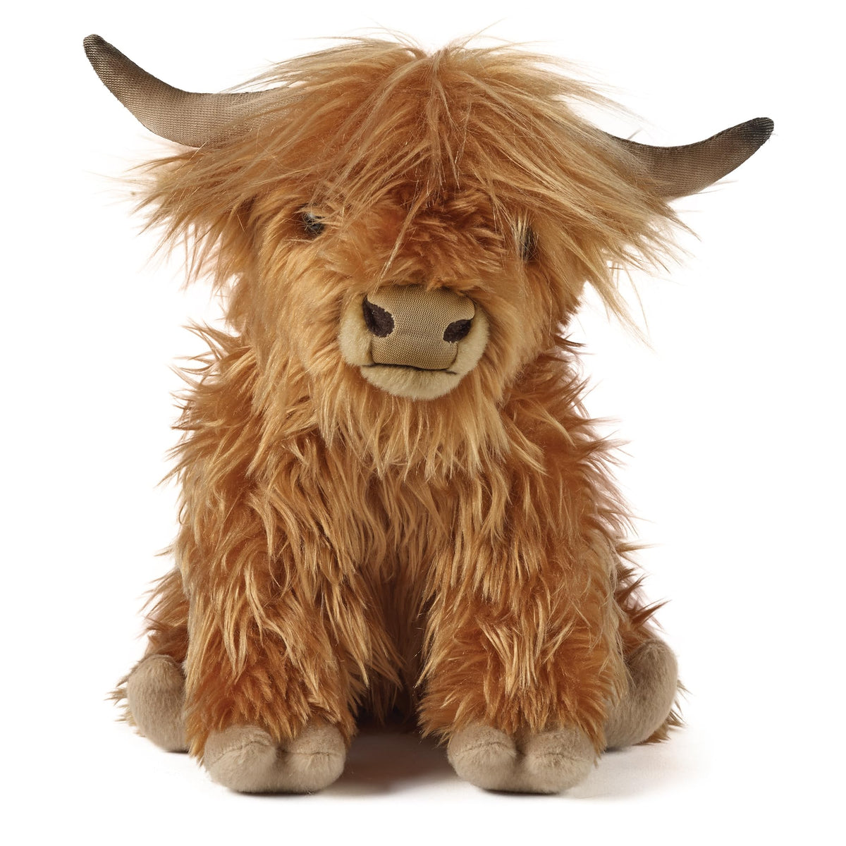 Living Nature Highland Cow plush front view, a cuddly companion for playtime and nap time.