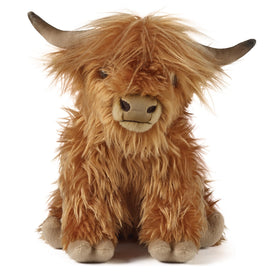 Living Nature Highland Cow plush front view, a cuddly companion for playtime and nap time.