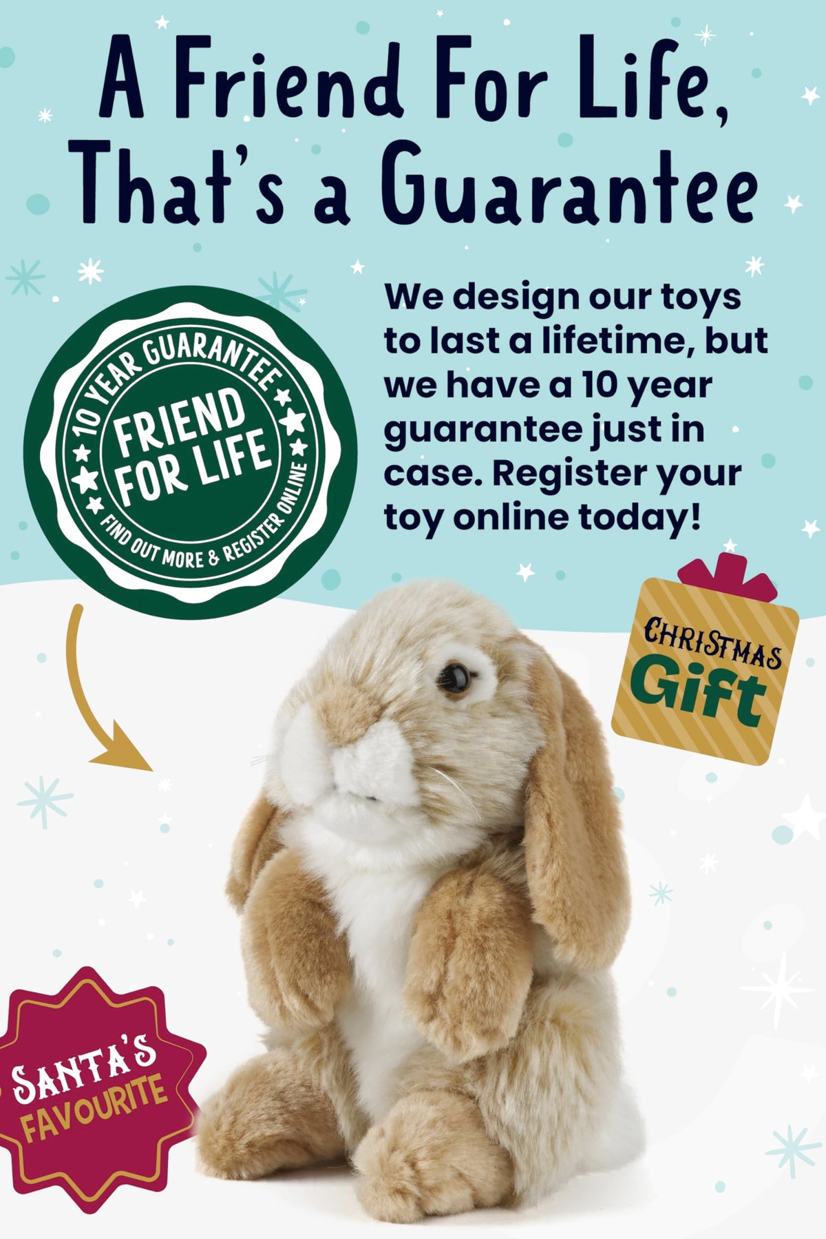 Living Nature Naturli eco toy rabbit made from recycled post-consumer plastics.