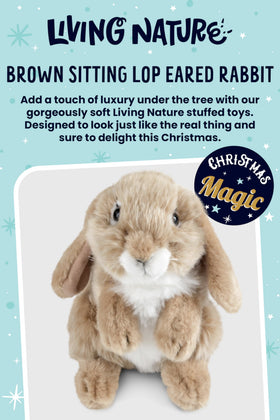Living Nature rabbit plush face with realistic eyes for imaginative play.