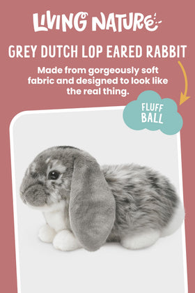 Living Nature soft grey rabbit fur detail encourages gentle hugs