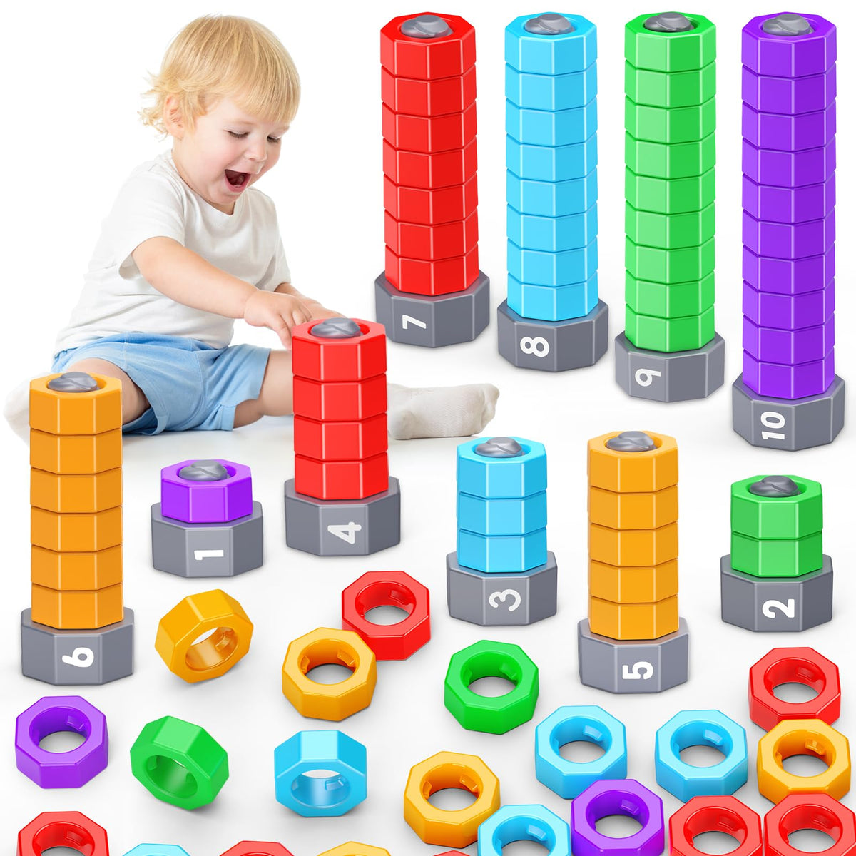 LIWIN LET'S GO! bolt close-up for early counting and hand-eye coordination.