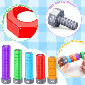 LIWIN LET'S GO! toddler-friendly stacking toy encourages fine motor skills and color recognition.