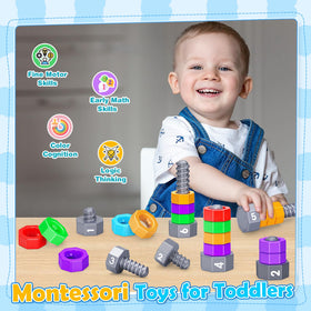 LIWIN LET'S GO! nuts close-up to build color recognition and fine motor skills.