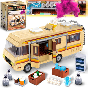 Lixboxy Camper Break Bad RV building set front view for imaginative play.