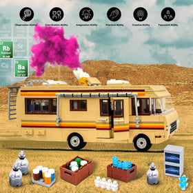 Lixboxy Camper Break Bad RV set interior details including stove and storage.