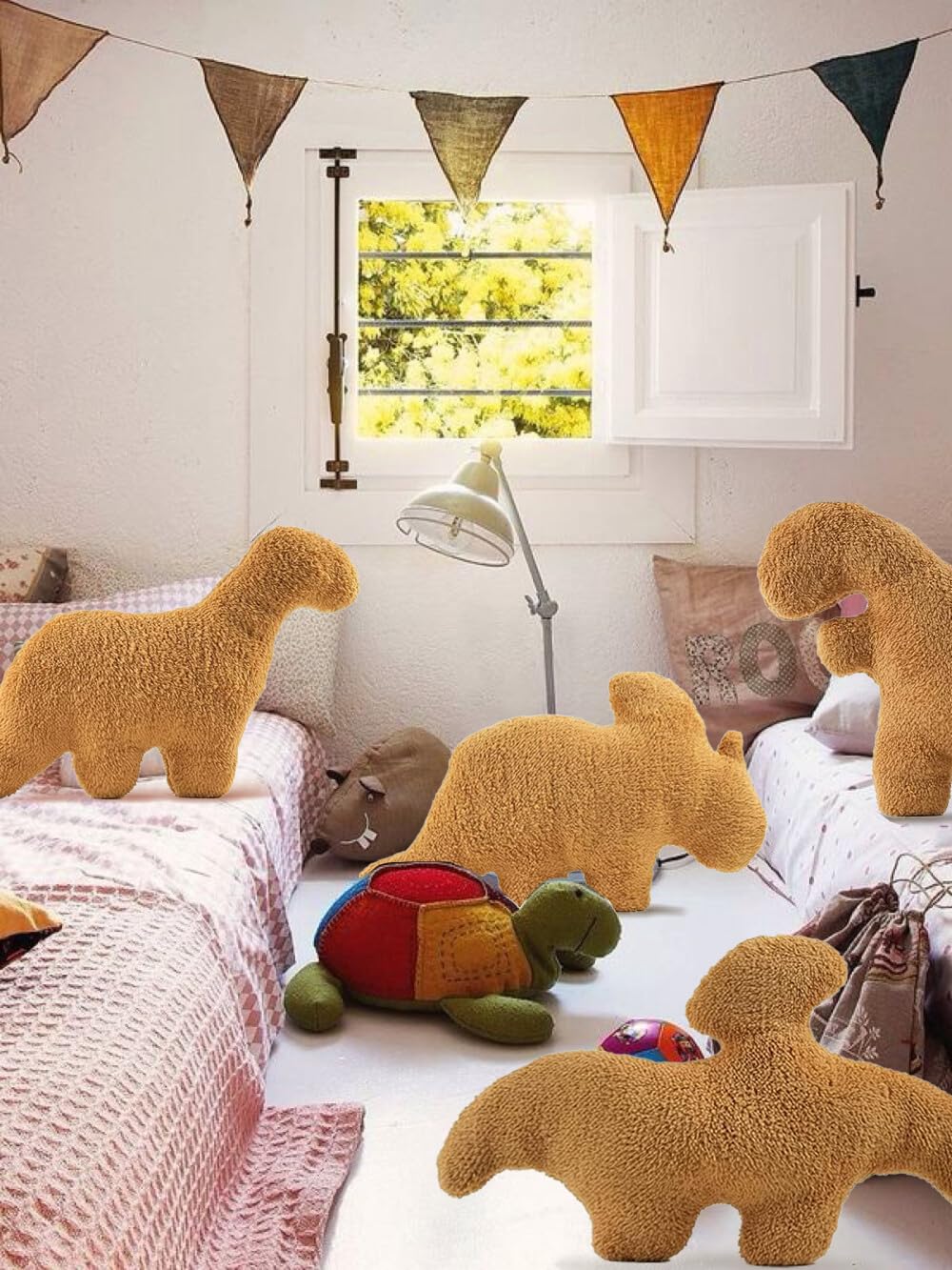 Lixzuch dino nugget pillow pack set: versatile plush for family rooms and play areas.