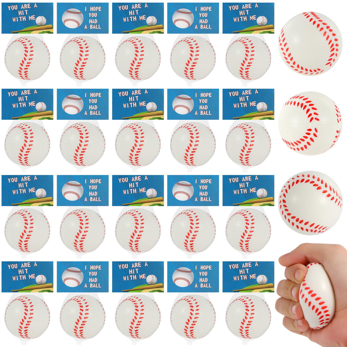 LiYiQ 24 baseball stress balls ready for classroom rewards and party gifts.