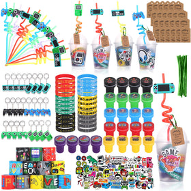 LiYiQ 292 pcs cups with lids for sturdy, spill-resistant gamer party drinks.