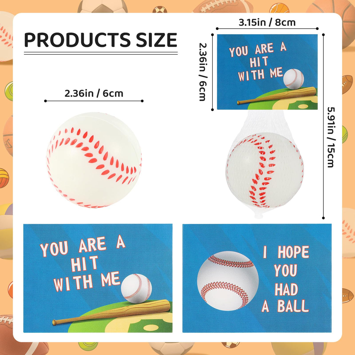 LiYiQ mesh bag showcases each stress ball for neat party favors.