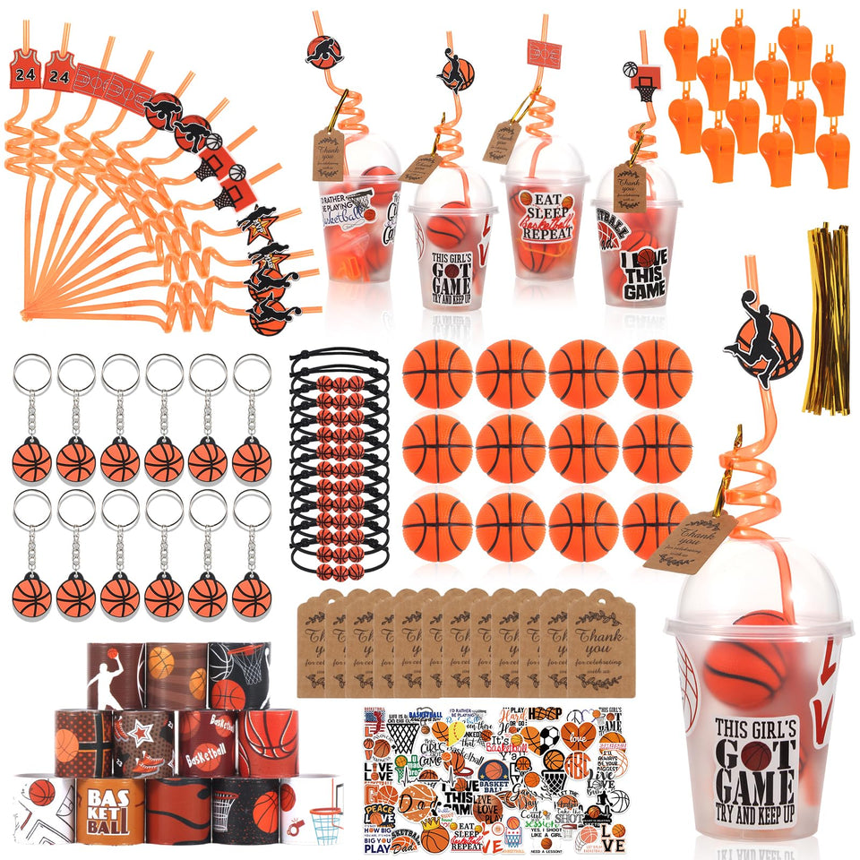 LiYiQ basketball cups with dome lids for mess-free serving at parties.