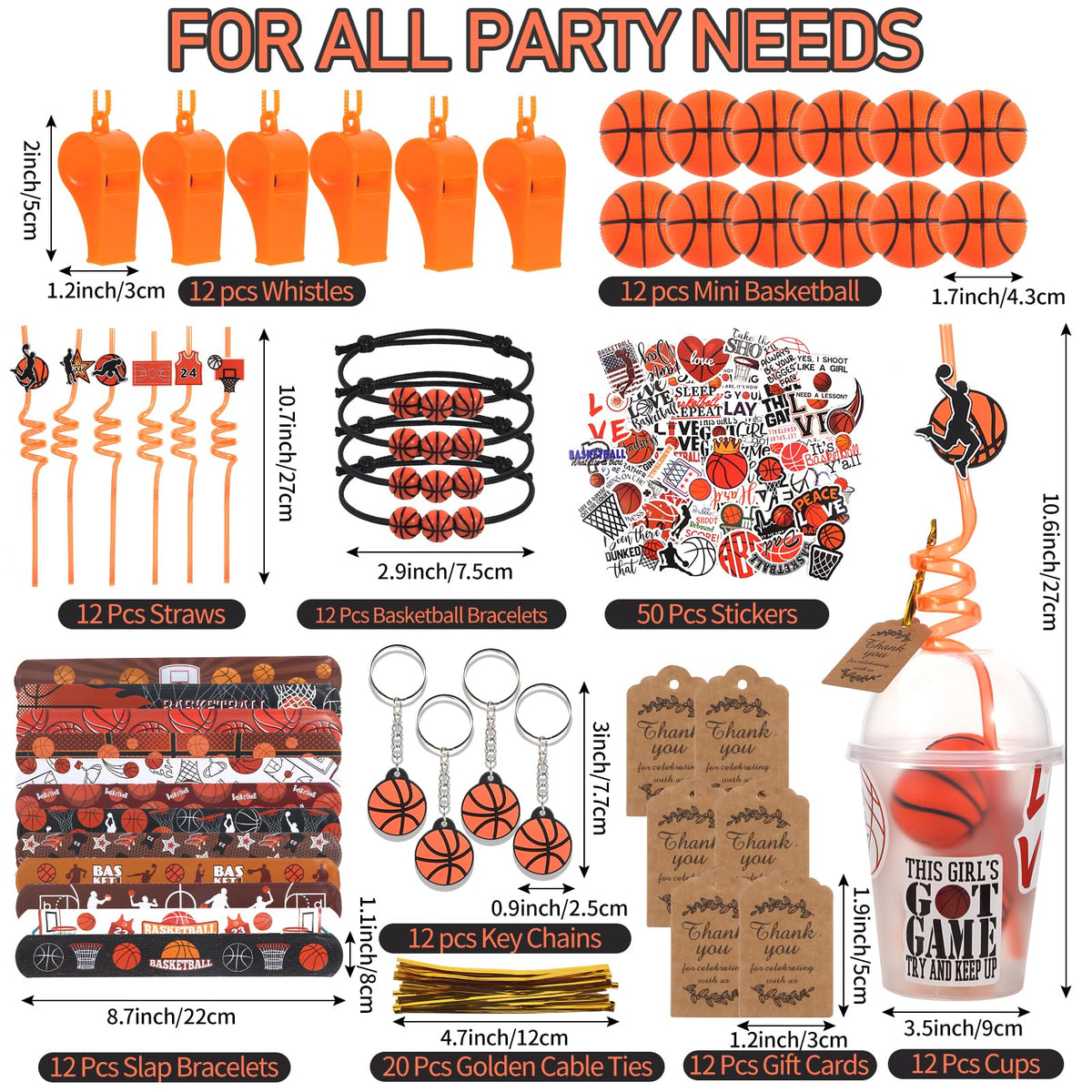 LiYiQ basketball straws add themed flair to drinks and party cheer.