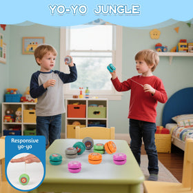 LiYiQ classroom rewards and party decorations using colorful yoyos.