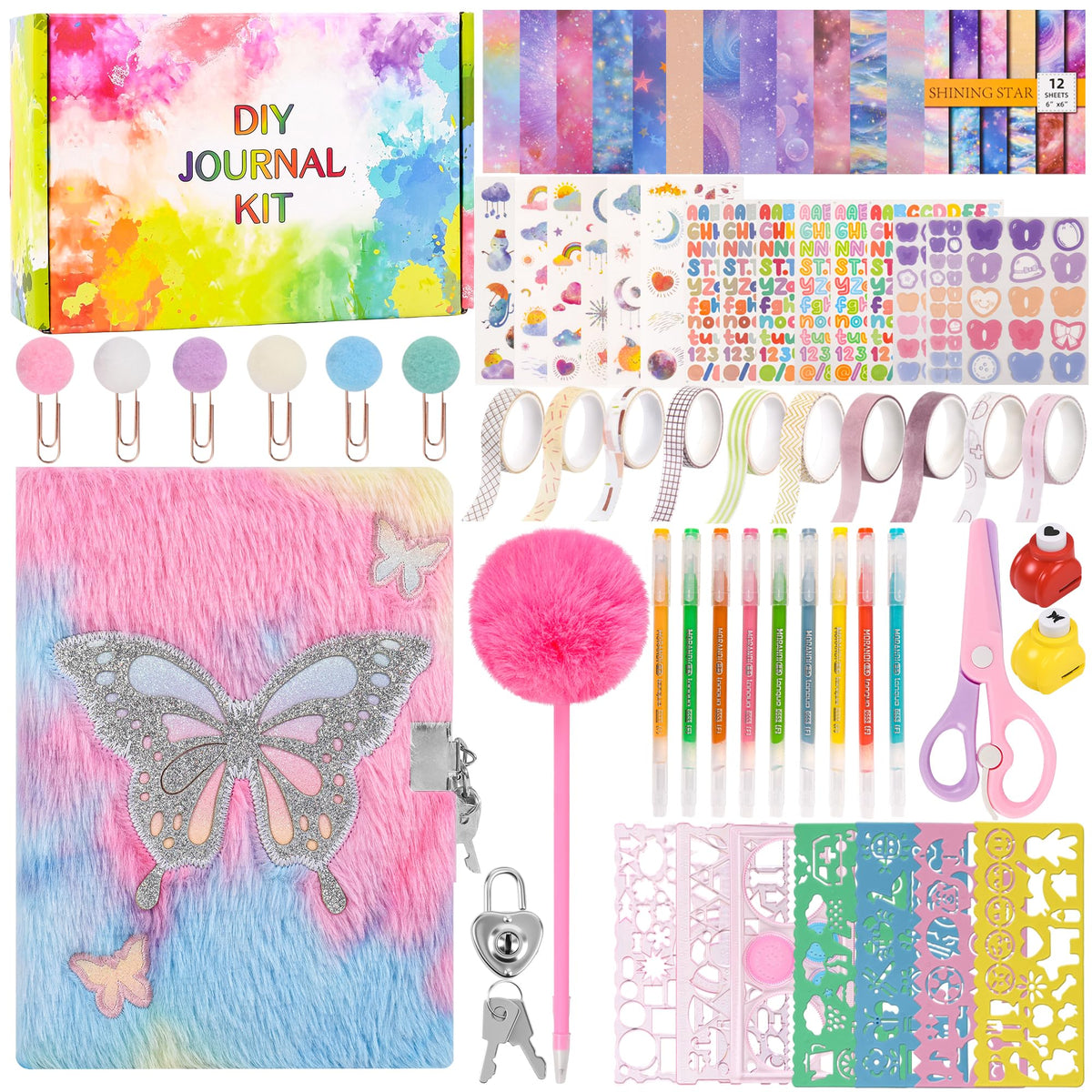 LiYiQ plush butterfly diary cover showing a cozy private journaling moment and secure lock