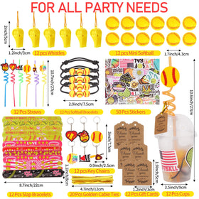 LiYiQ softball straws in ABS plastic for themed drinks and favors.