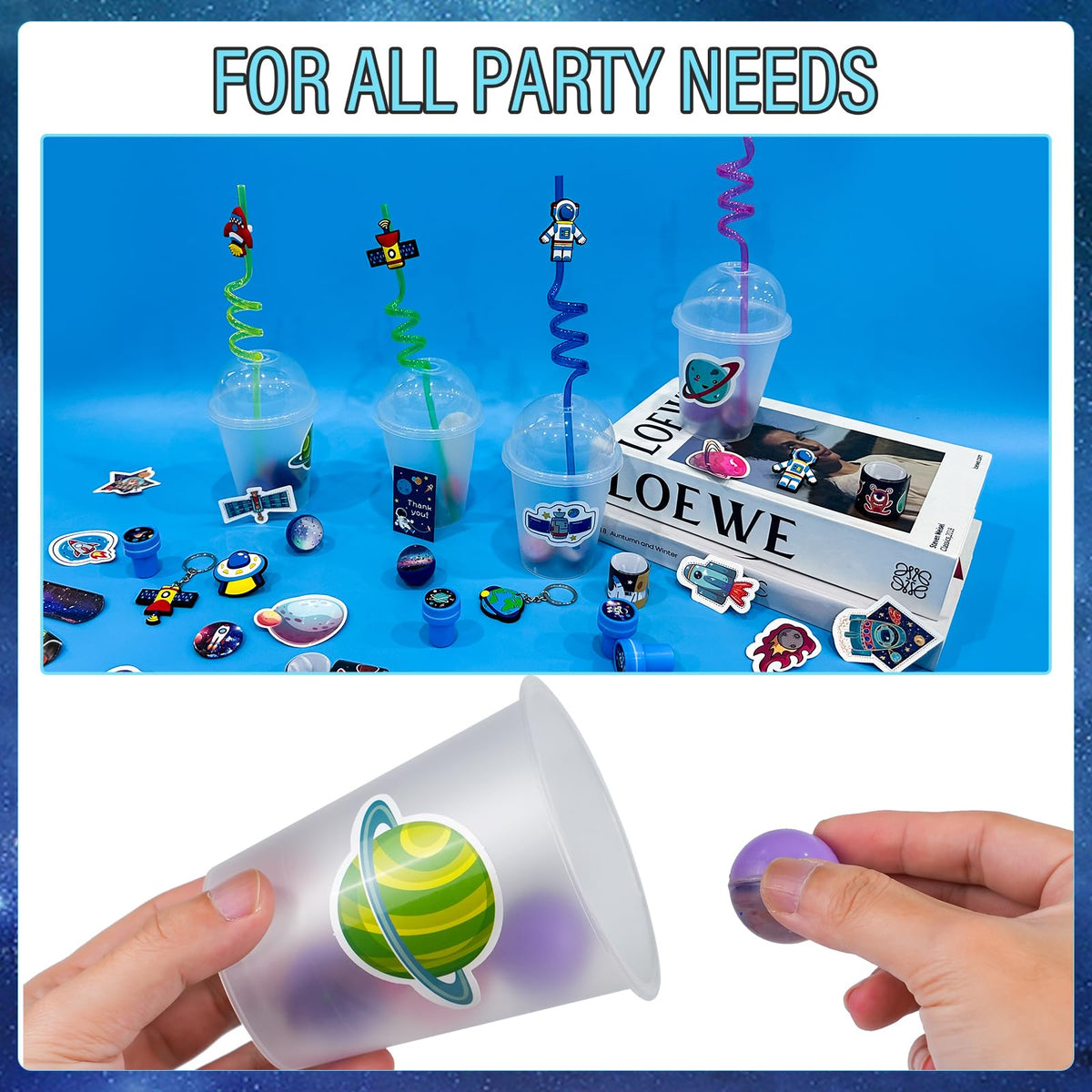 LiYiQ space stress ball offers tactile fun and galaxy-themed relief during celebrations.