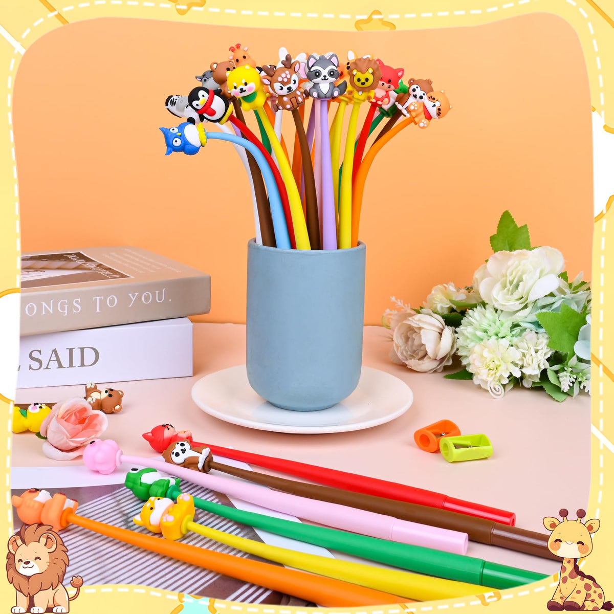 LiYiQ lion bobblehead pen—fun accessory for students and staff