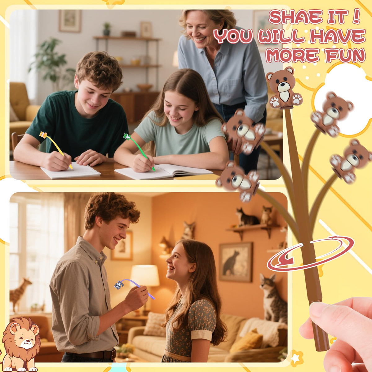 LiYiQ tiger bobblehead pen—bright writing companion for classes
