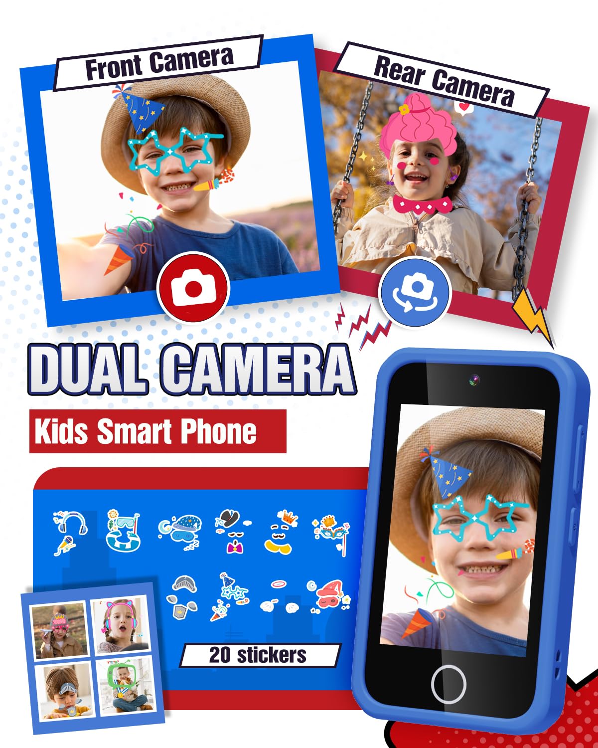 Bright 3.5-inch screen on Lizzbey phone designed for small hands