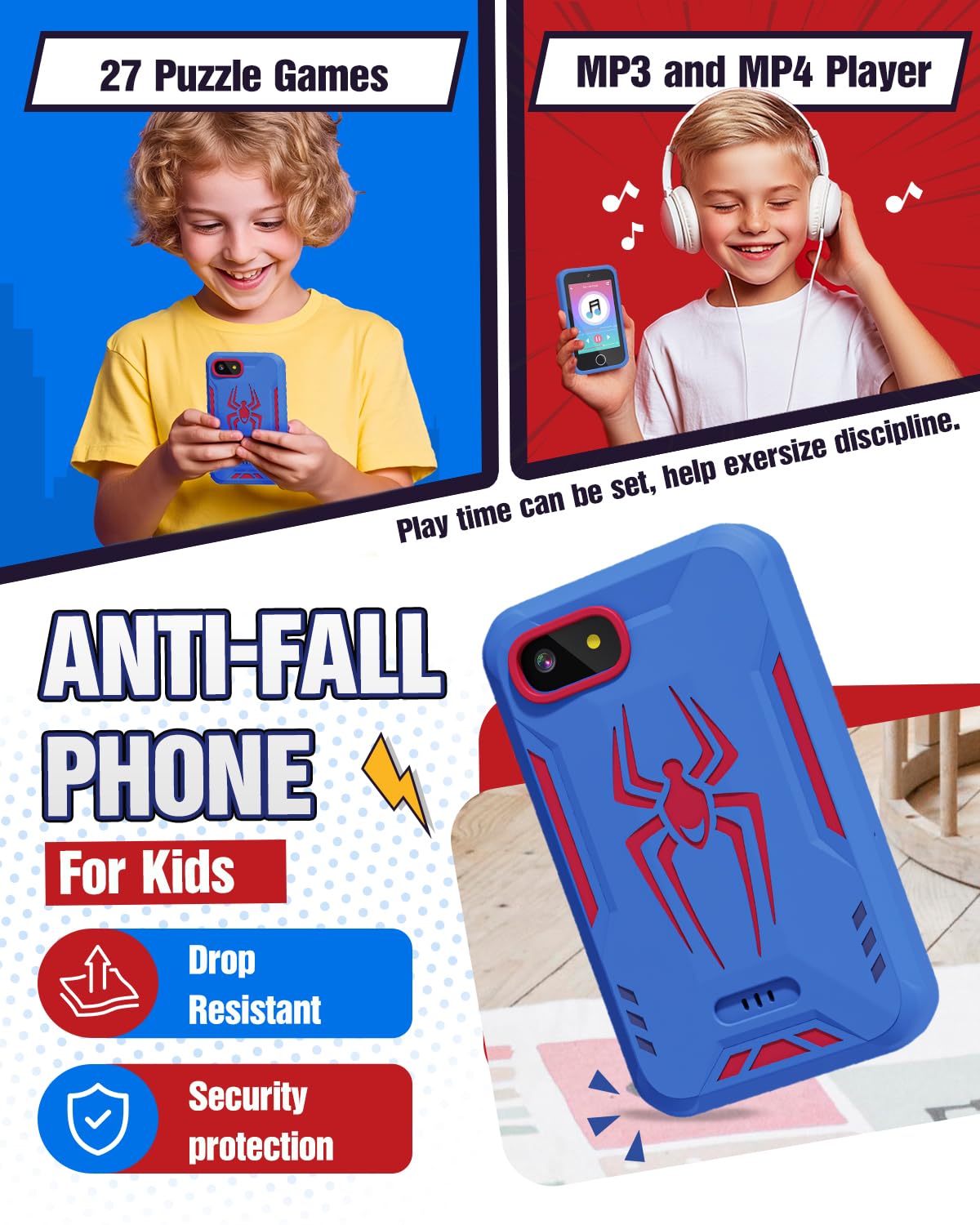 Spider case with lanyard for safe carry of the Lizzbey phone