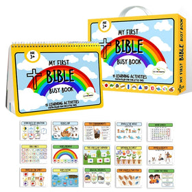 LJ-Products Bible Busy Book cover invites tactile exploration during Bible time.