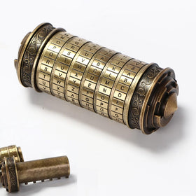 LJOYKID cryptex bronze front view shows sturdy metal build and hidden compartment