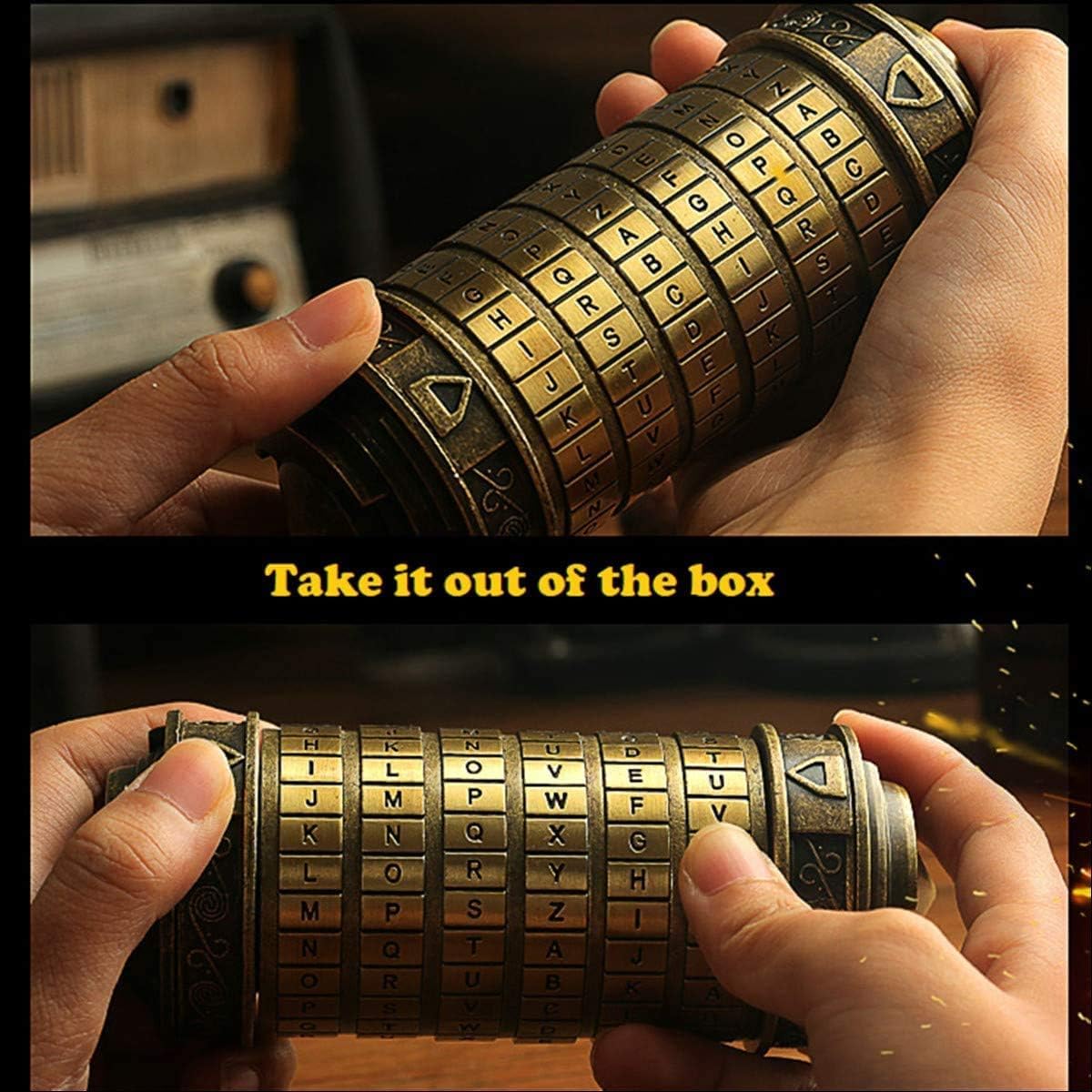 LJOYKID cryptex bronze side view highlights compact, heavy design