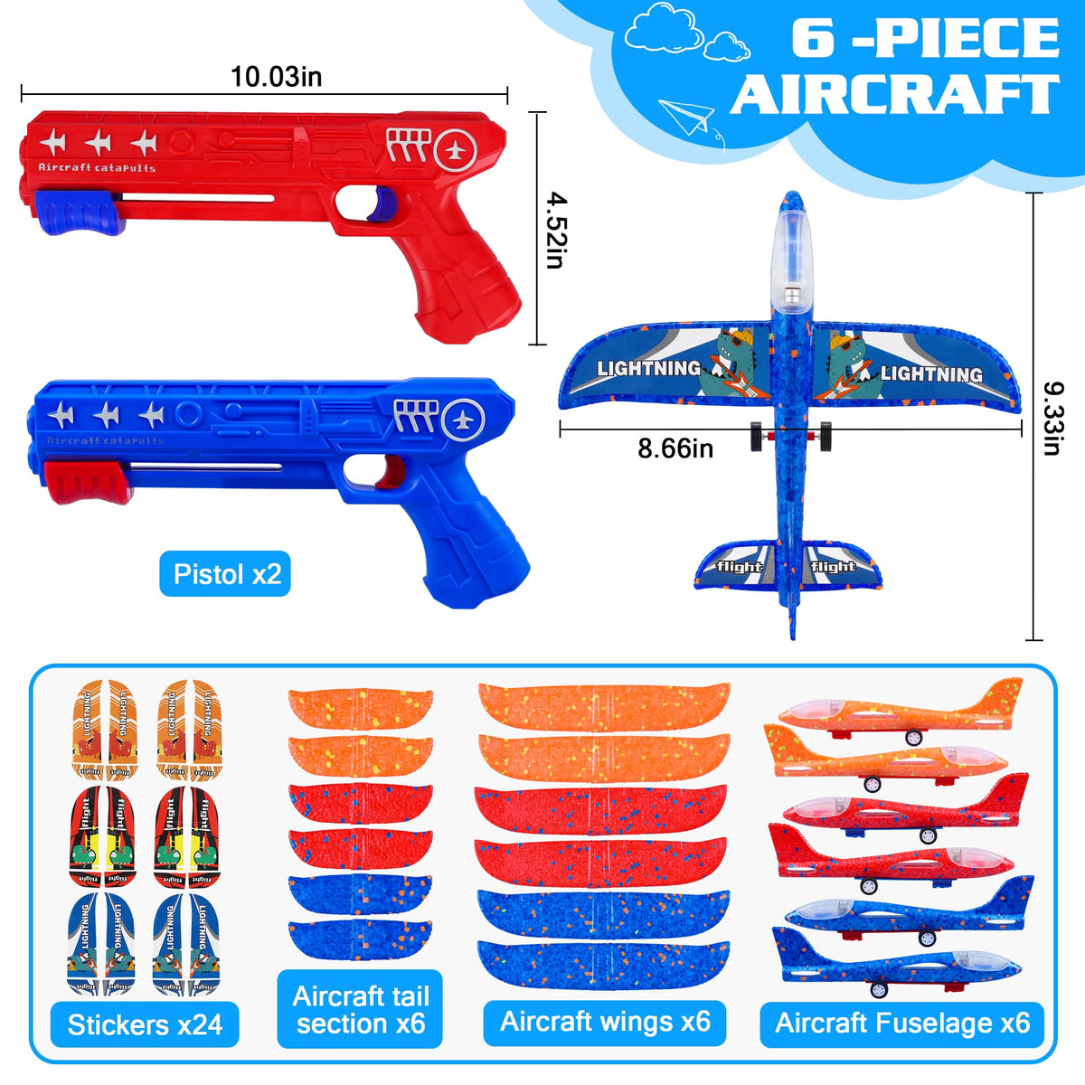 LJZJ LED foam glider plane: bright night flights for exciting evening play.