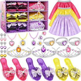 LJZJ princess dress-up set skirts showcase colorful options for imaginative play.