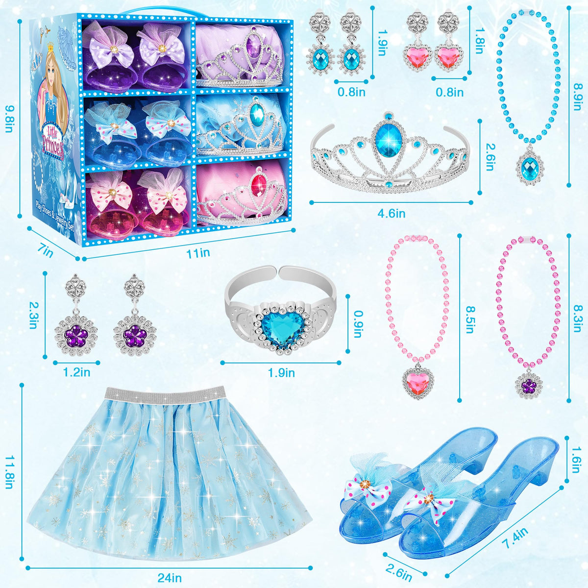 LJZJ Princess rings offer tiny glamour for pretend wear.
